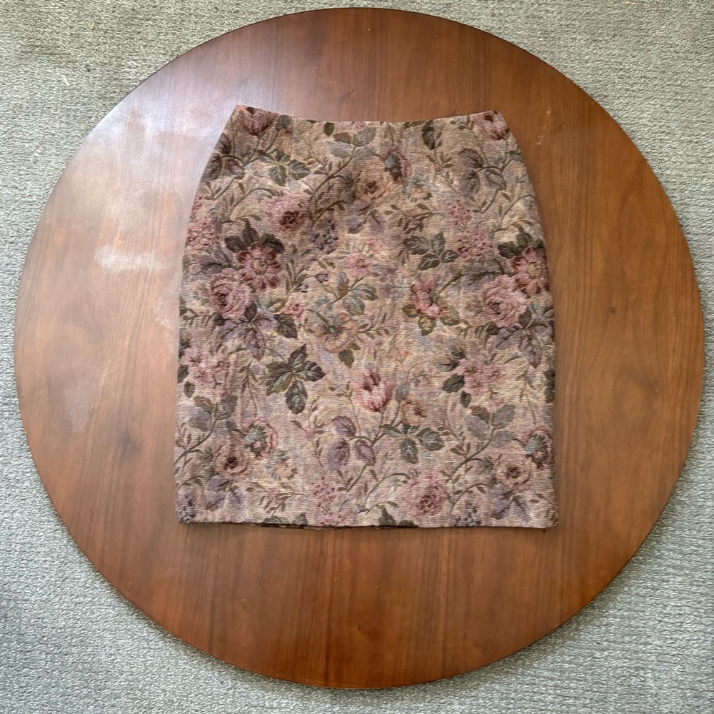 Kate Hill Floral Skirt Brown Pink Women's Size 8 Petite Formal Wear